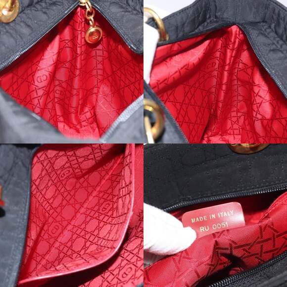 DIOR Canage Hand Bag Nylon Black Gold - Picture 12 of 12